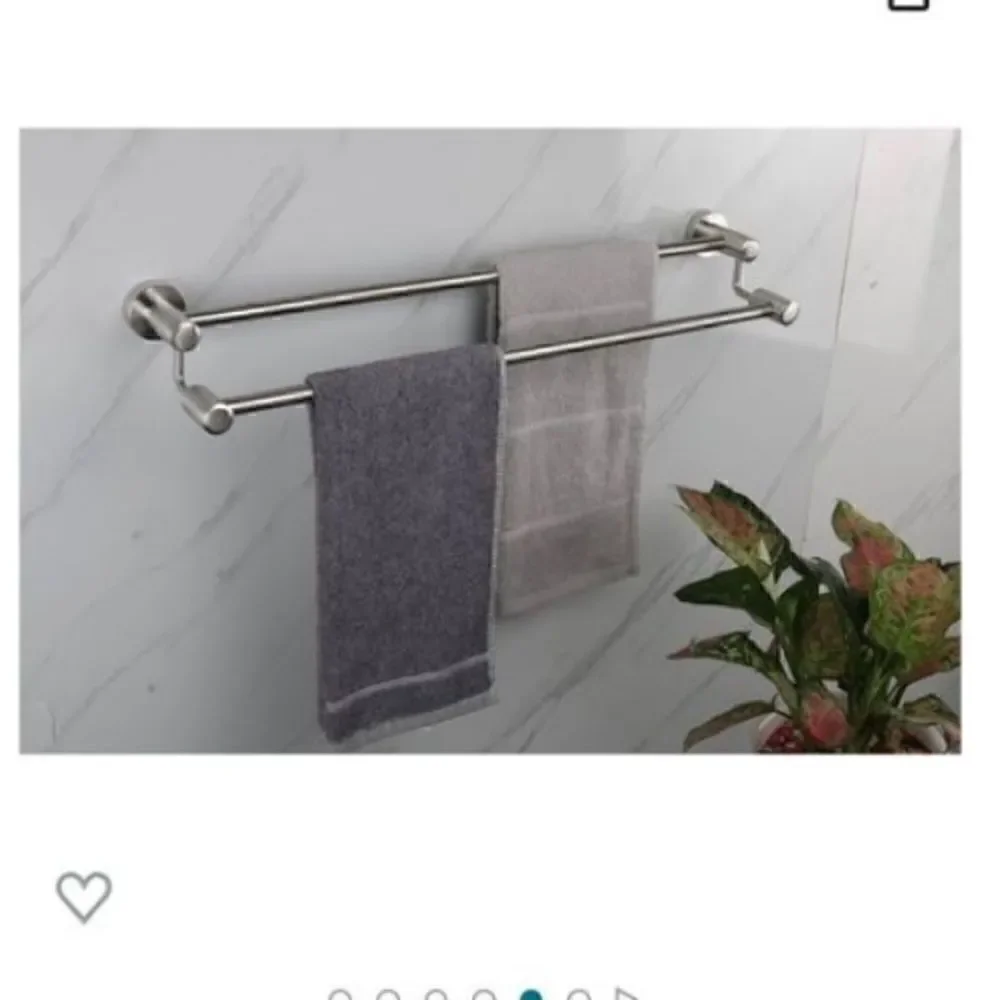 *NEW*Set Of 2 TocTen Stainless Steel Thicken Wall Mounted Double Bath Towel Bar